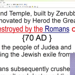 SECOND TEMPLE DESTROYED ~ 9th of AV in 70 AD